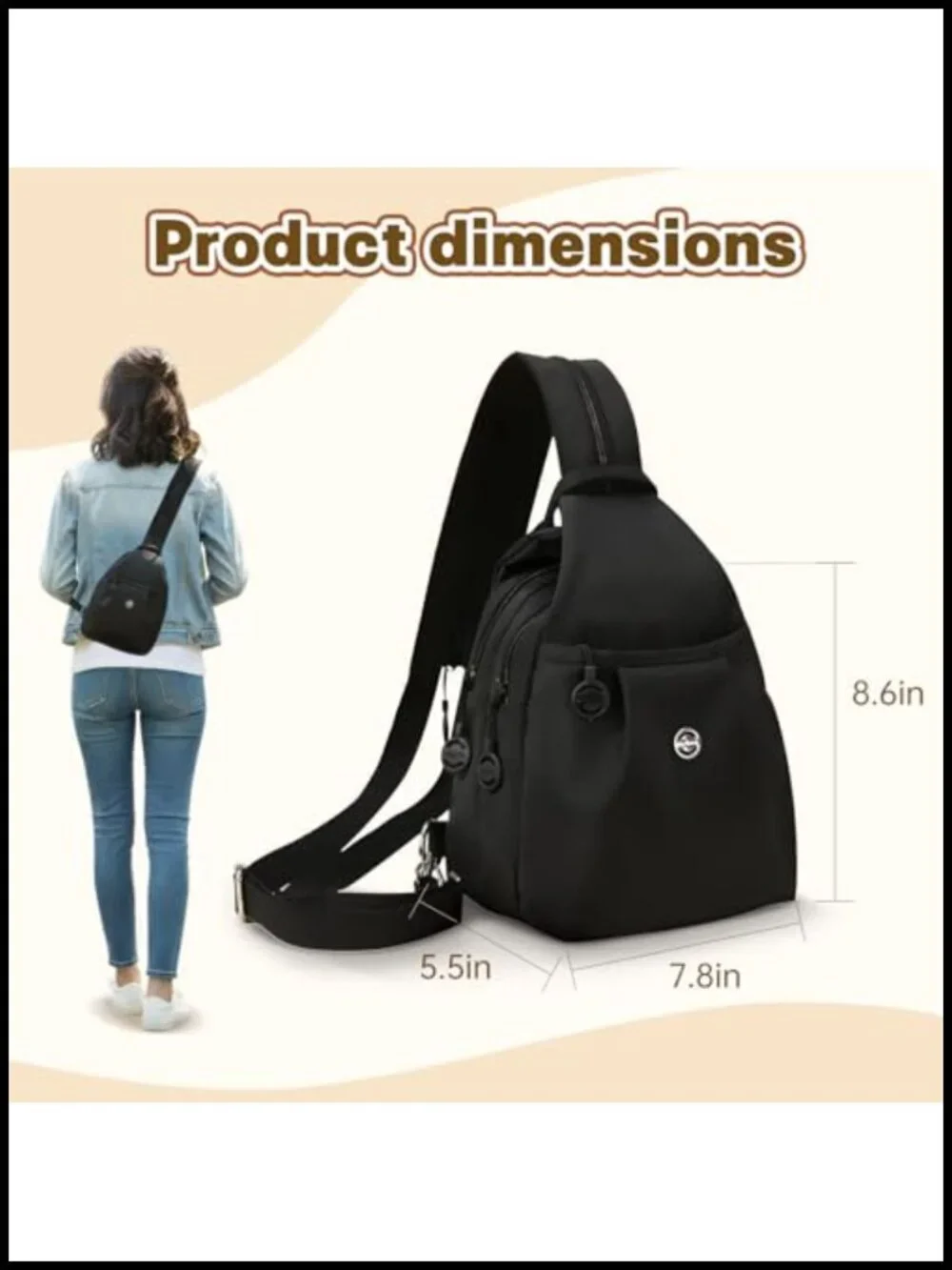 Mini Commuter Backpack, Convertible Oxford Cloth Anti-Theft Bag